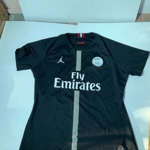 Nike Jordan PSG Fly Emirates Soccer Jersey, Black with White Accents